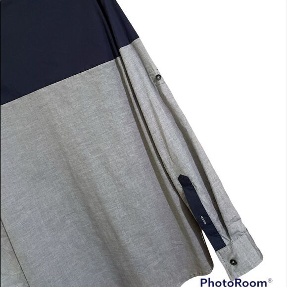 Blue colorblock long sleeve shirt - Picture 4 of 7